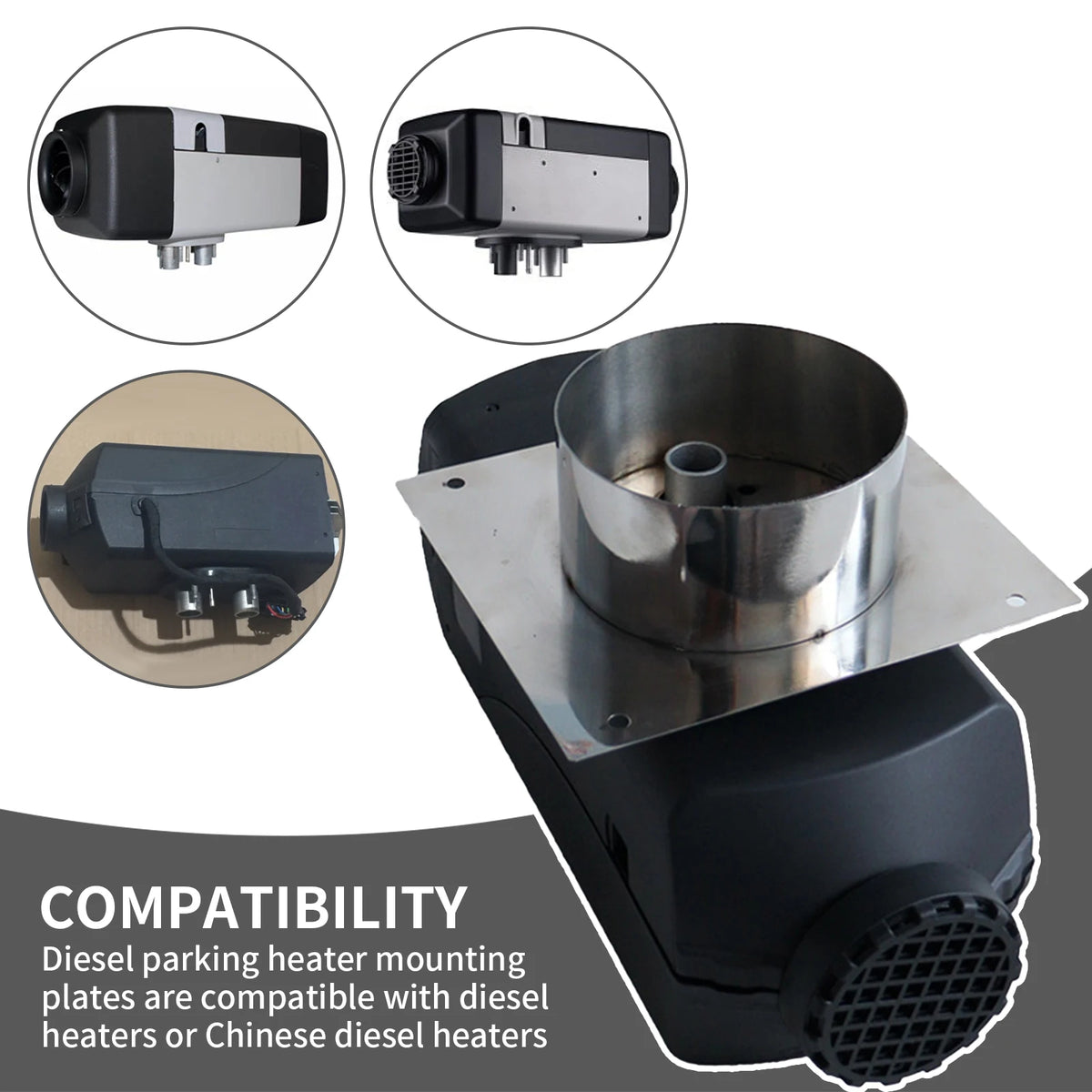 Diesel Heater Turret Mount Plate – 60mm Stainless Steel Bracket Heater Mount Bracket Richie's