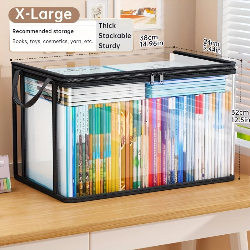 Clear PVC Stackable Storage Box with Flip-Top Lid & Window Storage Organizer Box Richie's XL 1pc