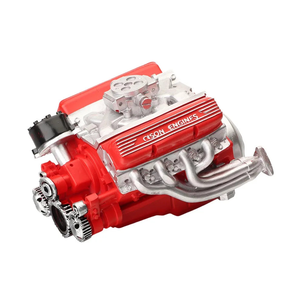 Resin V8 Engine Model Kit – DIY Small-Block Car Gift for Adults Engine Model Kit Richie's Red