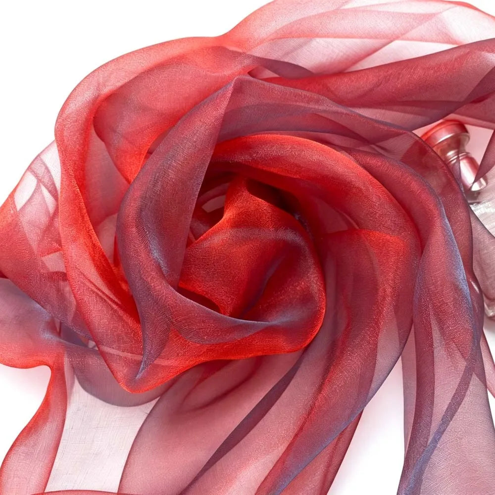 150x100cm Two-Tone Gradient Organza Fabric | Soft Sheer Craft Organza Craft Fabric Richie's Red 150 x100cm
