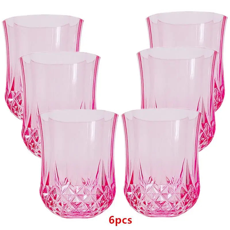 6-Piece Retro Plastic Shot Glasses 90ml Diamond Textured Cups Plastic Shot Glasses Richie's A1