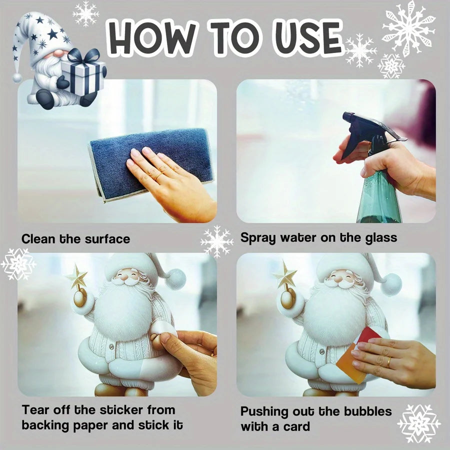 Christmas Snowman Window Cling – Removable Static Decal Window Cling Decal Richie's