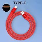 FUCHU 6A USB-C Fast Charge Cable 1M Braided + Micro USB 0.3M USB Charging Cable Richie's Red 1m
