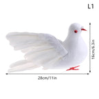 Artificial Foam Feather Peace Dove Ornament – Wedding & Garden Bird Ornament Decor Richie's L1