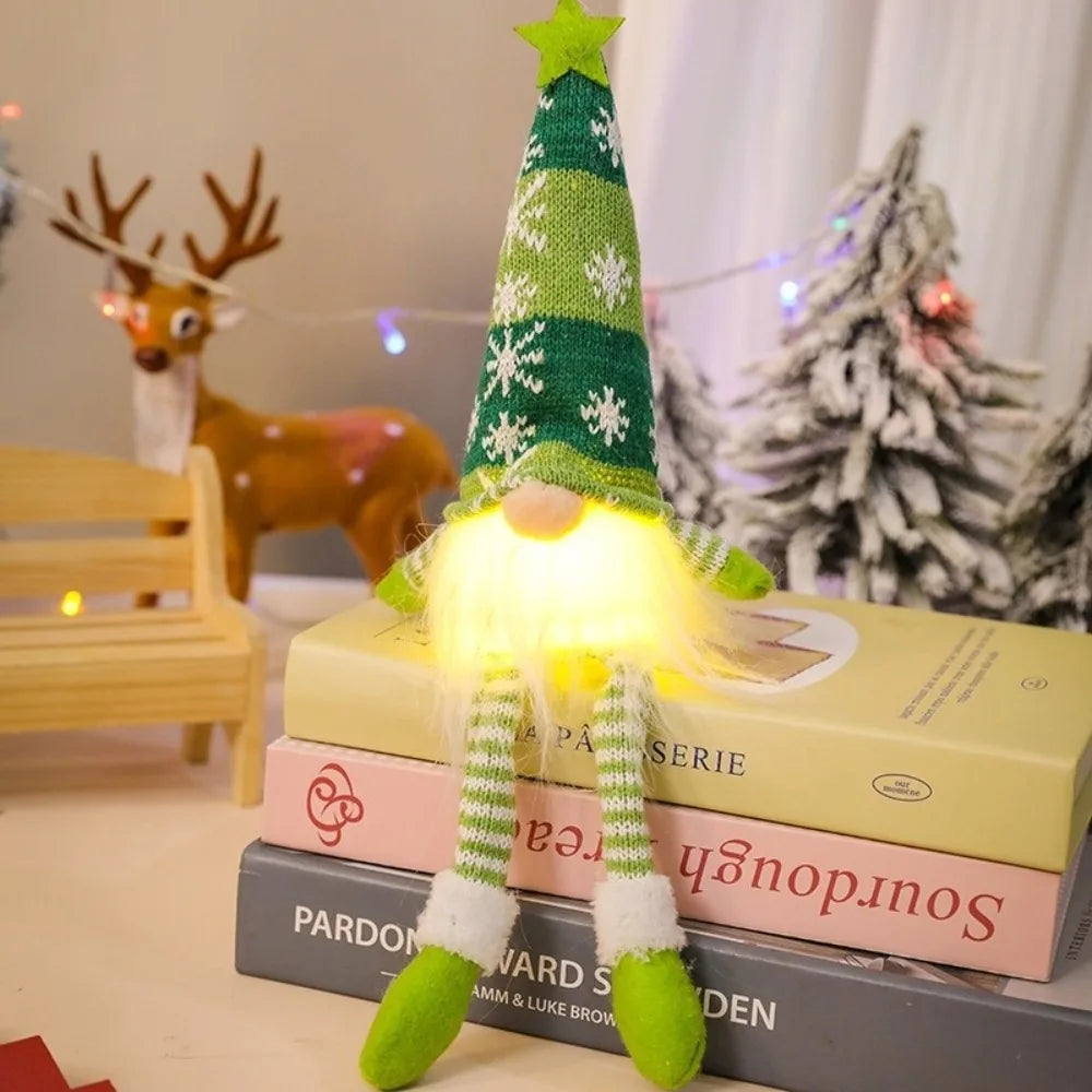 Christmas Gnome Decoration Doll – Glowing Holiday Cloth Figure Christmas Gnome Decoration Richie's Long Green