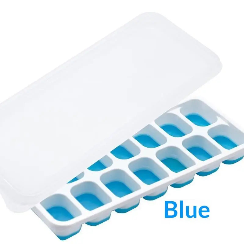 14-Grid Silicone Ice Cube Tray with Lid – Easy Release Square Mold Silicone Ice Cube Tray Richie's A1