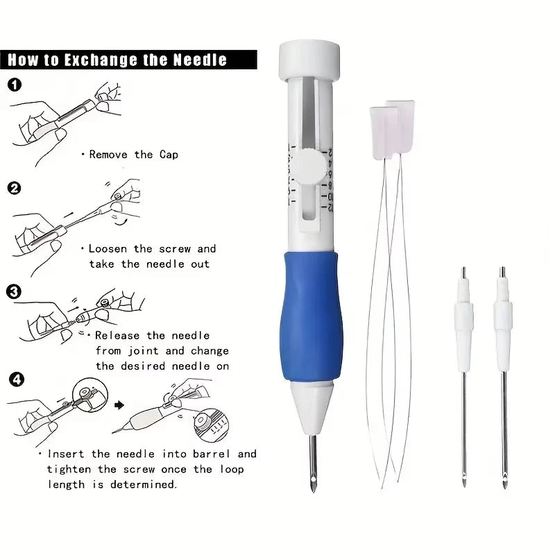 Embroidery Punch Needle Kit – Magic Needle Pen DIY Sewing Set Embroidery Needle Kit Richie's