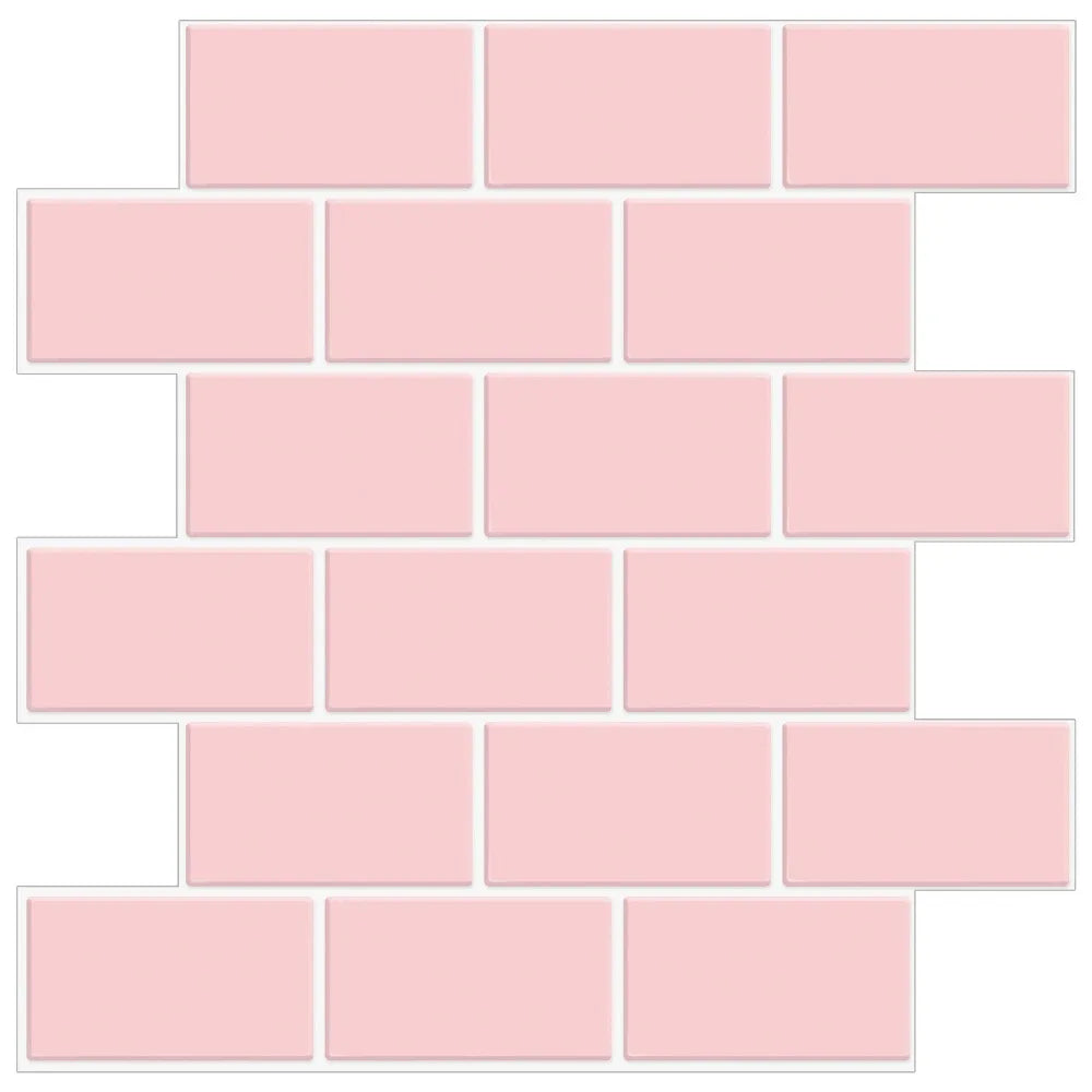Peel & Stick 3D Brick Wall Stickers – Subway Tile Decals Wall Sticker Decals Richie's Pink