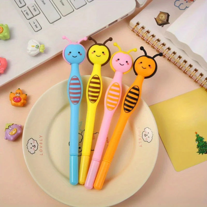 Cute Bee Gel Pens Black Ink 0.5mm – Party Favors & School Novelty Gel Pens Richie's 4pcs