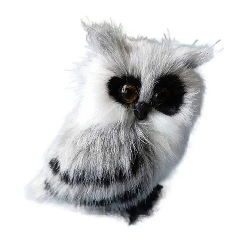 Grey & White Furry Foam Owl Figurine – Indoor & Outdoor Décor Decorative Figurine Richie's 1
