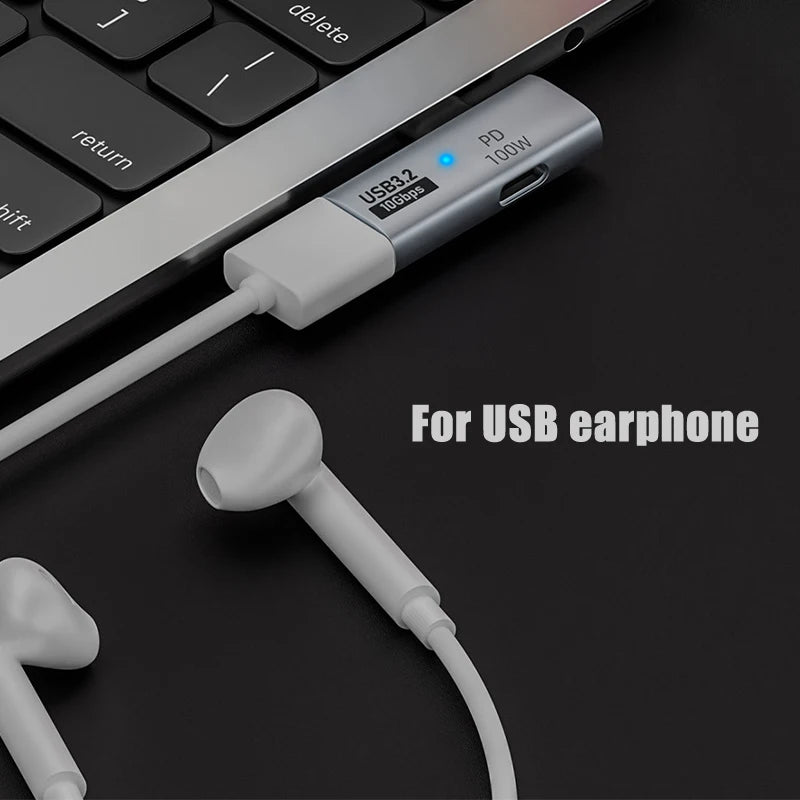 USB-C OTG Hub 10Gbps 100W PD 1-in-2 Adapter for MacBook USB-C Hub Adapter Richie's