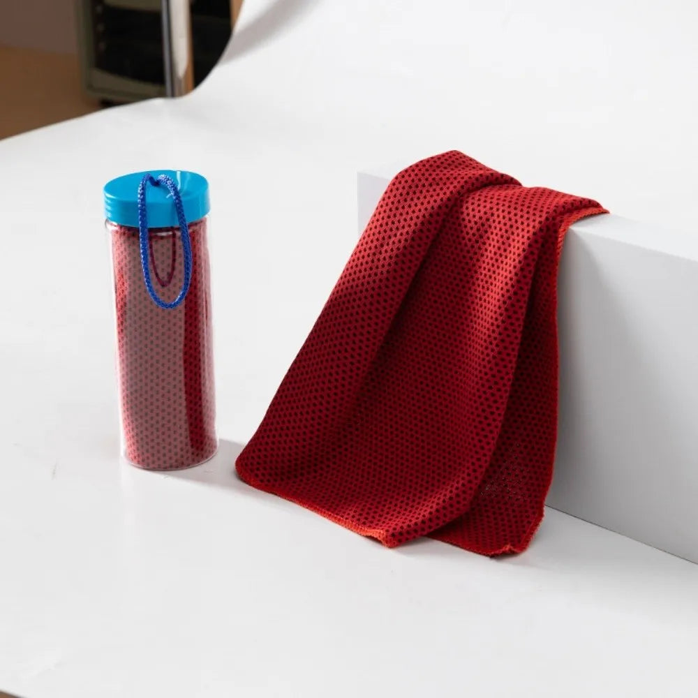 Cooling Sports Towel with Storage Bottle – Quick Dry Mesh Cooling Sports Towel Richie's Red