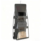 6-Pocket Hanging Handbag Organizer – Waterproof Closet Storage Closet Bag Organizer Richie's Grey