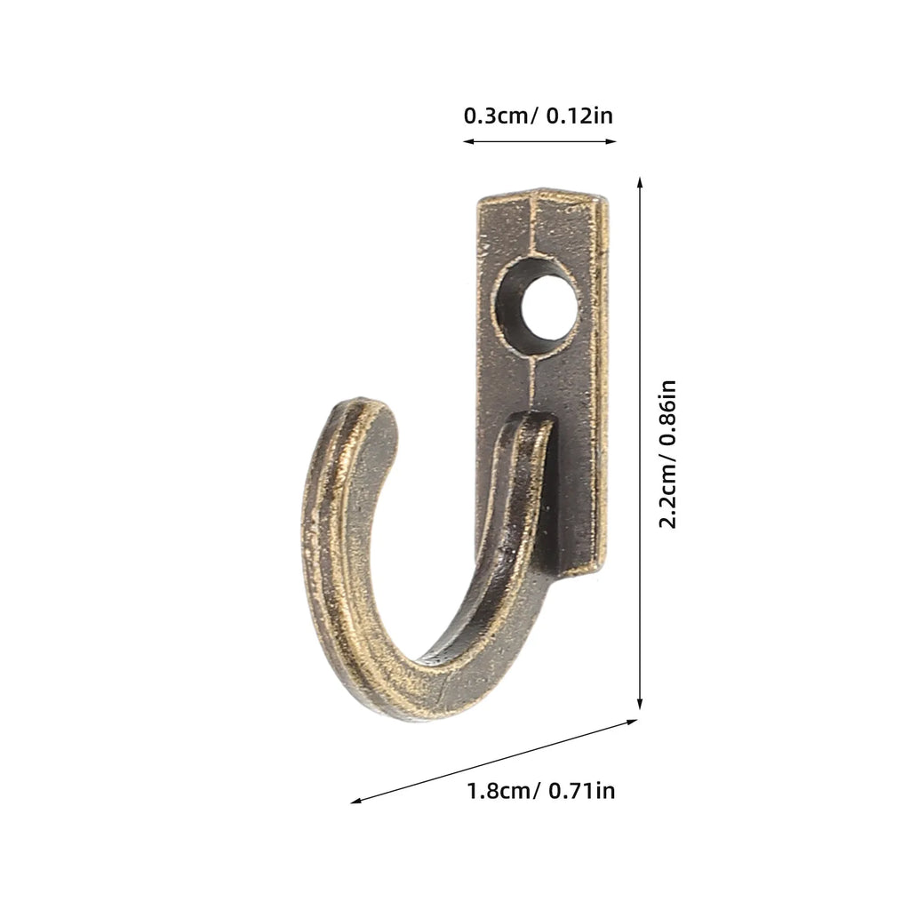 10Pcs Retro Bronze Wall Hooks Vintage Single Prong Hook Set Decorative Wall Hooks Richie's