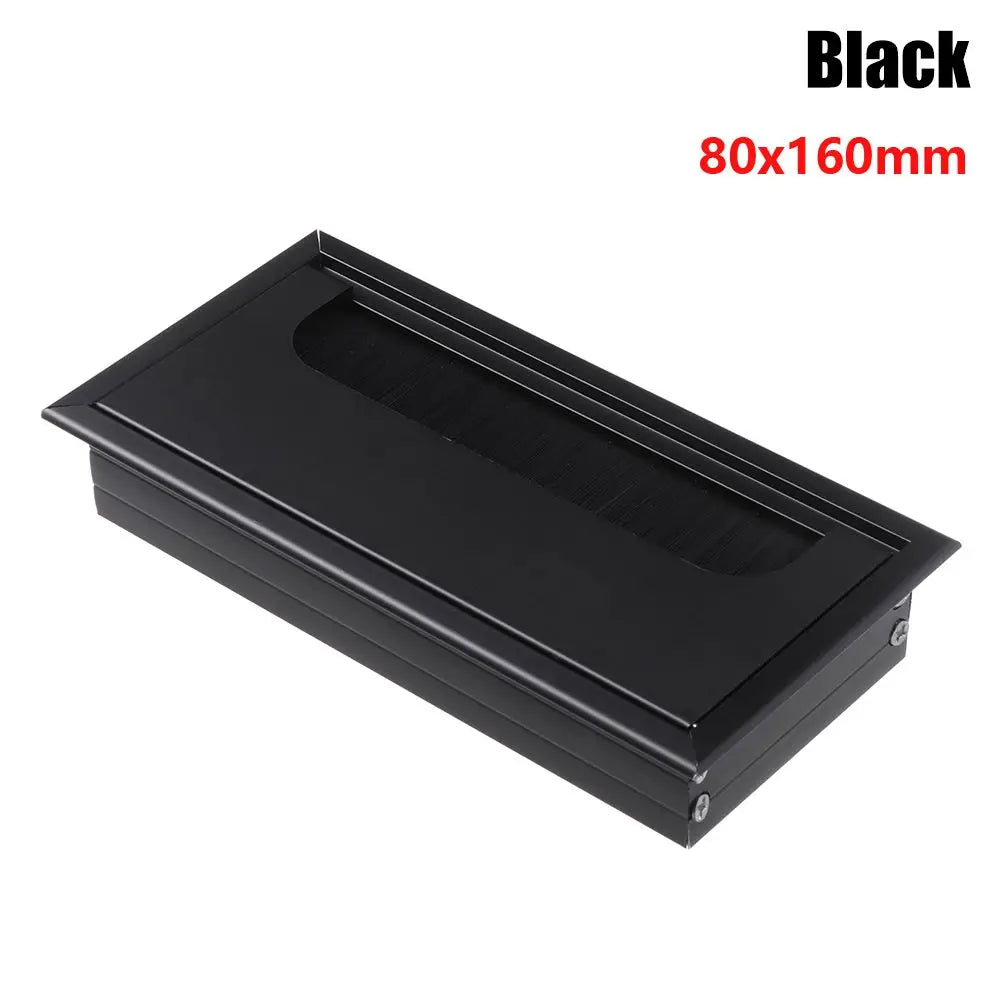 Rectangle Desk Cable Grommet Wire Hole Cover | Cable Organizer Desk Cable Grommet Richie's black-80x160mm