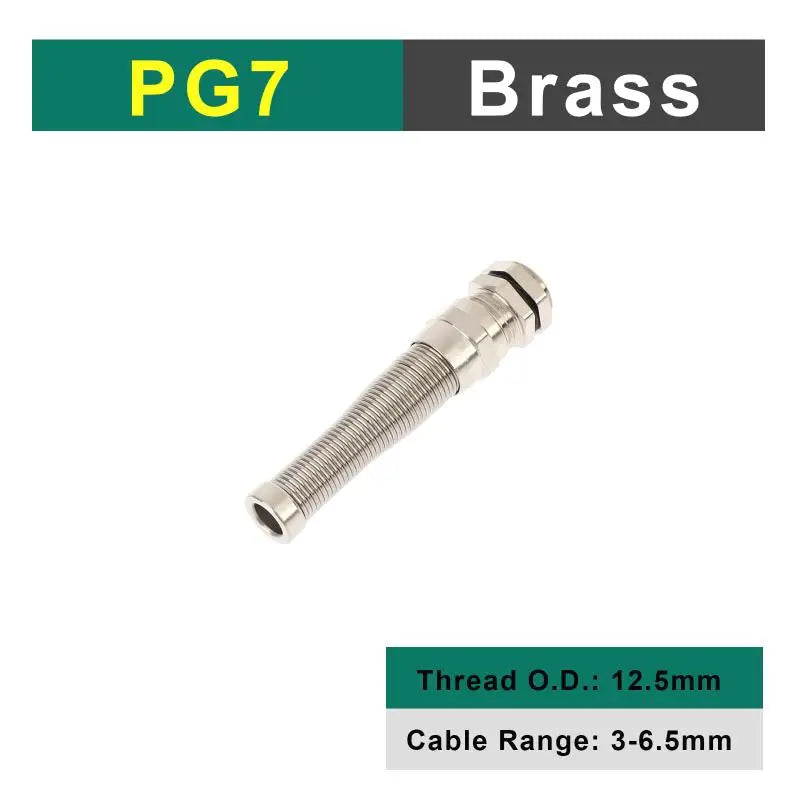 Nickel Plated Brass Cable Gland Waterproof Strain Relief Cable Gland Richie's PG7x1.5 3-6.5mm