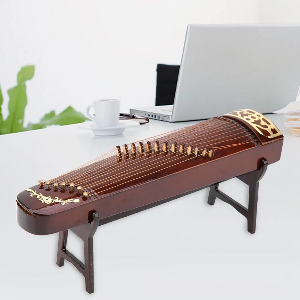Miniature Guzheng Model – Wooden Chinese Instrument Décor Decorative Miniature Model Richie's
