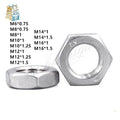 304 Stainless Steel Thin Jam Nuts M6–M16 Fine Thread DIN439 Thin Jam Nuts Richie's 10pcs M10x1