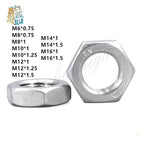 304 Stainless Steel Thin Jam Nuts M6–M16 Fine Thread DIN439 Thin Jam Nuts Richie's 10pcs M10x1