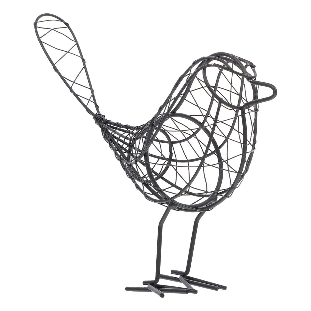 Black Iron Wire Bird Sculpture – Rustic Garden & Home Décor Iron Bird Sculpture Richie's