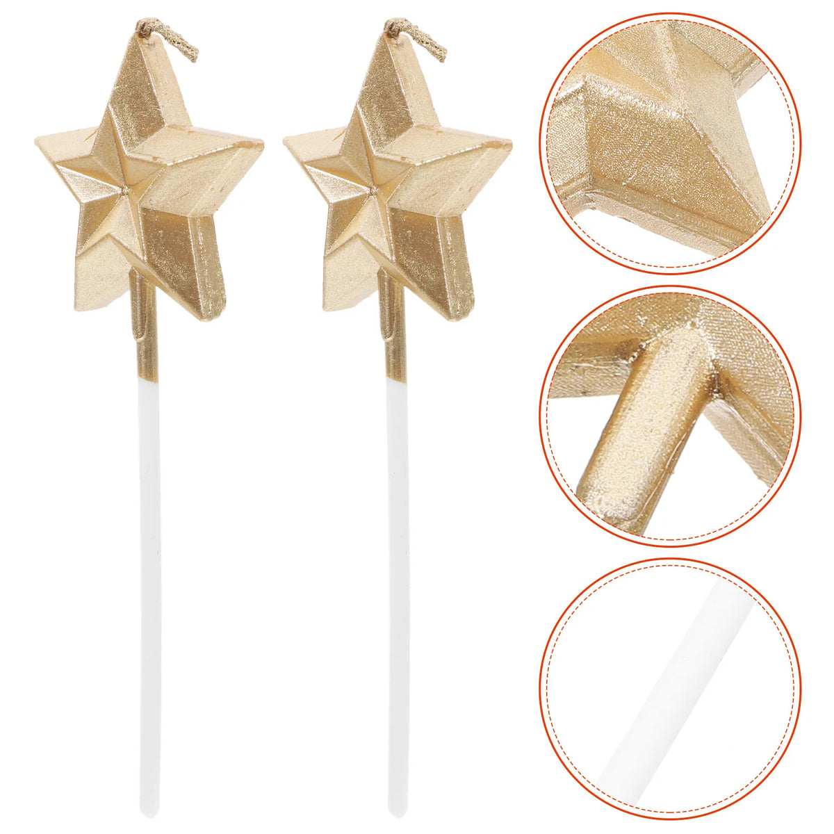 8Pcs Metallic 3D Star Birthday Candles – Sparkly Cake Toppers Birthday Cake Candles Richie's Default Title