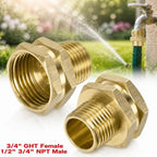 Brass 3/4" GHT to NPT Male Garden Hose Adapter Fitting Garden Hose Adapter Richie's