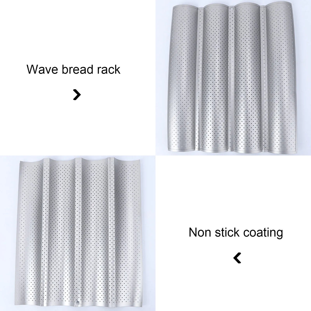 Wave Baguette Baking Tray – Non-Stick French Bread Pan Bread Baking Pan Richie's