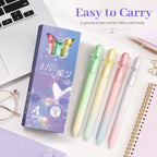 Butterfly Fidget Gel Pen Set 4 Pcs – Aesthetic Rotatable Top Fidget Gel Pen Set Richie's