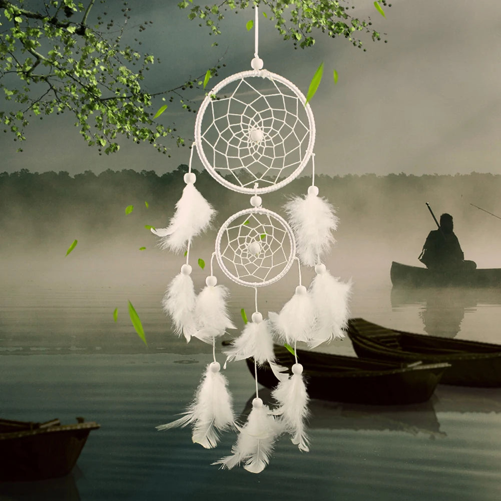 White Handmade Dream Catcher Wall Pendant | Boho Home Decor Dream Catcher Pendant Richie's