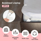 4-Pack Adjustable Bed Sheet Holders & Mattress Clip Fasteners Bed Sheet Fasteners Richie's