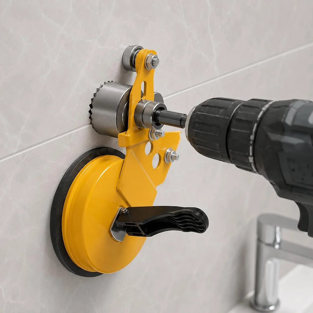 Suction Base Drill Guide – Metal Fixture for Glass & Tile Holes Drill Alignment Guide Richie's