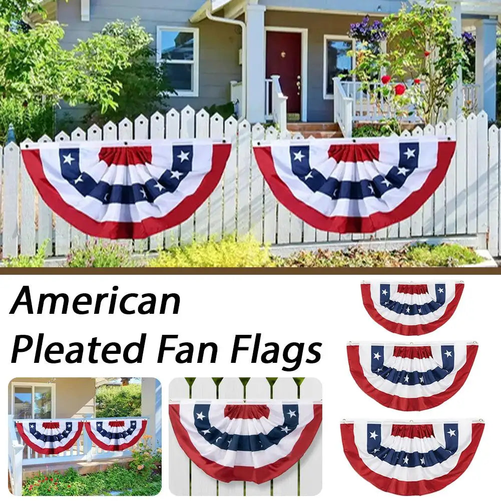 USA Pleated Fan Flag – Patriotic Bunting Half Fan Banner Patriotic Fan Flag Richie's