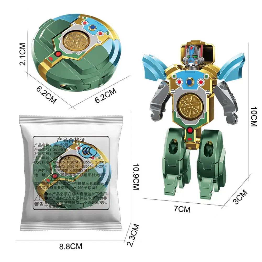 Transformable Fidget Spinner Robot Toy – Fun Kids Gift Fidget Spinner Toy Richie's green