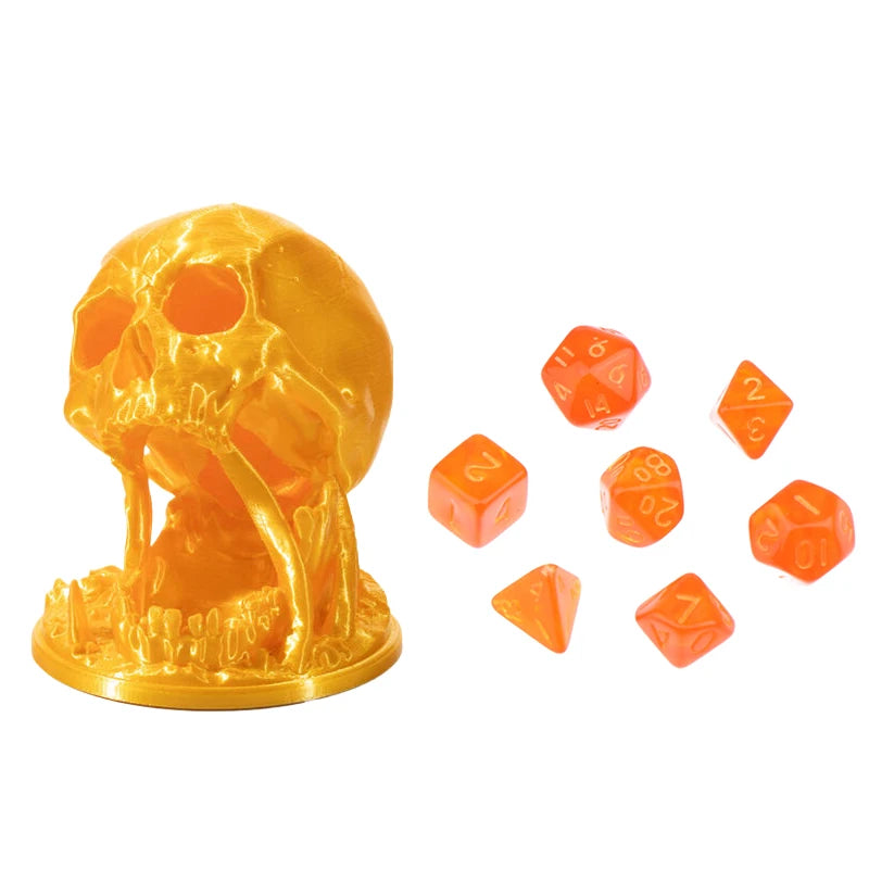 Skull Dice Tower 3D Printed DND | 7-Piece D20 Dice Set Dice Tower Richie's C