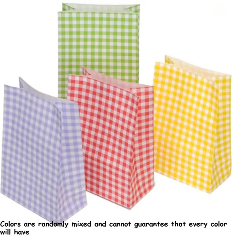 Multicolor Checkered Party Favor Paper Bags 50/100 Pack Party Favor Bags Richie's