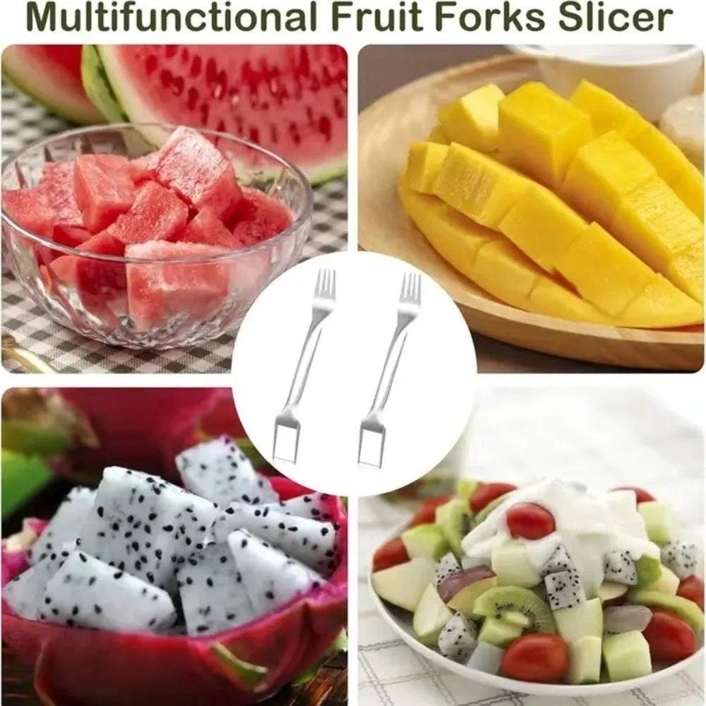 2-in-1 Stainless Steel Watermelon Cutter & Fork Slicer Fruit Slicer Tool Richie's