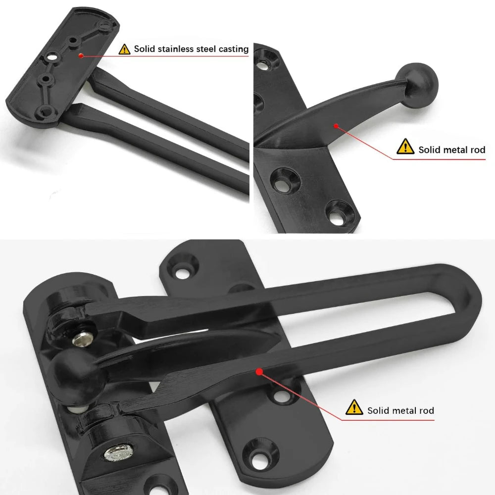 2-Pack Swing Bar Door Guard – Zinc Alloy Security Latch Lock Swing Bar Door Lock Richie's