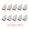 10Pcs USB 2.0 Type A Male Female 4-Pin Soldering Connector USB Soldering Connector Richie's White 10F