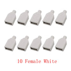 10Pcs USB 2.0 Type A Male Female 4-Pin Soldering Connector USB Soldering Connector Richie's White 10F