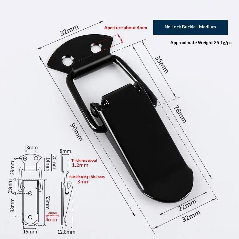 Glossy Black Toggle Latch – Quick Release Iron Fastener Clip Toggle Latch Fastener Richie's M No latch