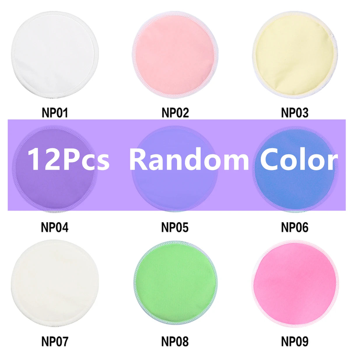 14Pcs Washable Reusable Nursing Breast Pads – 3-Layer Reusable Nursing Pads Richie's 12Pc-Random Color