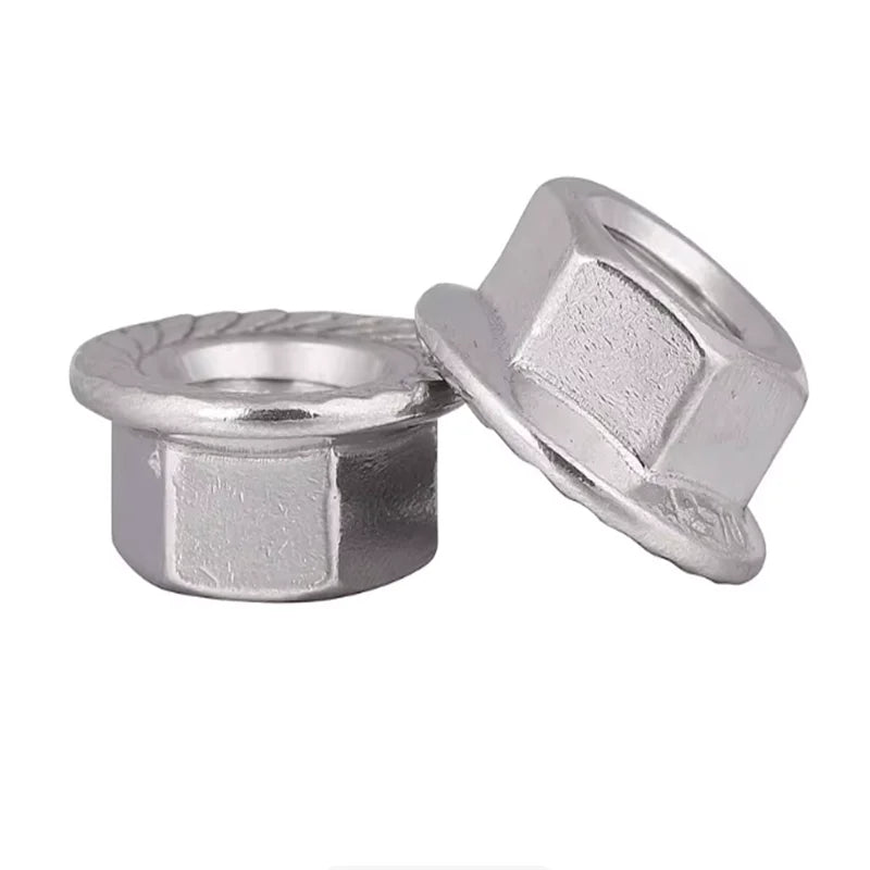 10pcs UNC Prevailing Torque Flange Hex Lock Nuts – Stainless Steel Flange Lock Nuts Richie's