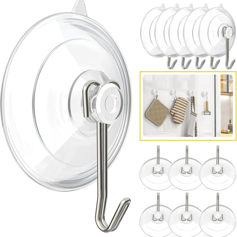 Suction Cup Hooks Transparent PVC & Metal Wall Hooks 5/10 Pcs Suction Cup Hooks Richie's