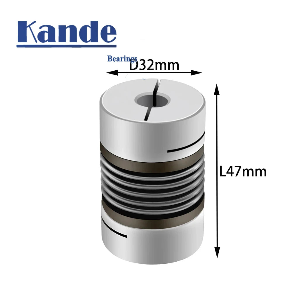 D32L47 Corrugated Flexible Coupling CNC Aluminium Stepper Motor Flexible Shaft Coupling Richie's 10x10