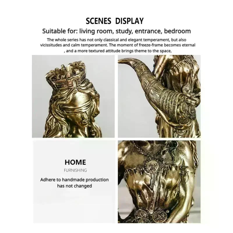 Mini Tyche Fortuna Greek Goddess Fortune Resin Statue Sculpture Decorative Sculpture Richie's