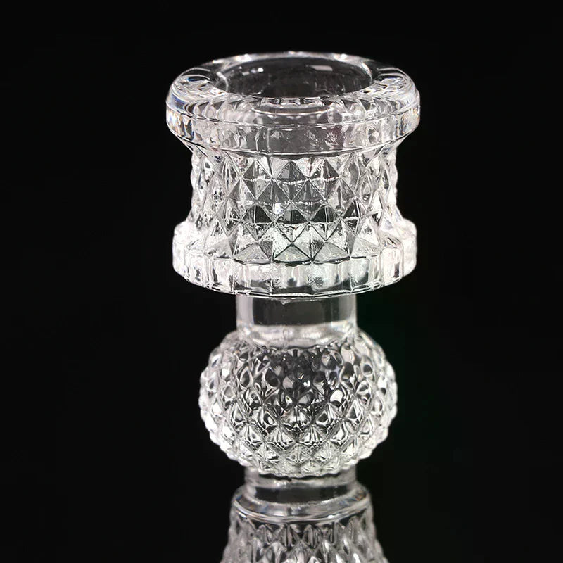 Retro Crystal Glass Candlestick Holder – Wedding & Home Décor Glass Candle Holder Richie's