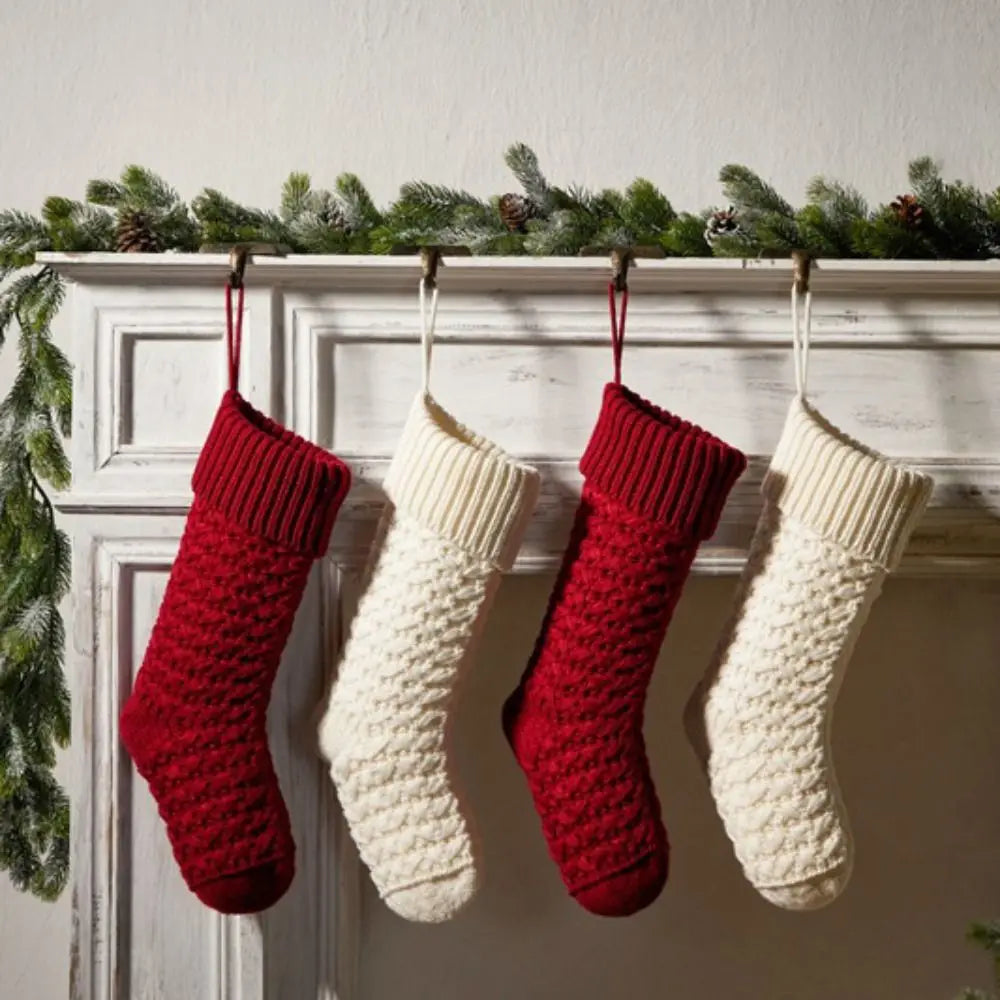 Knit Christmas Stocking 18" Kids Candy Gift Bag Holiday Decor Christmas Stocking Richie's