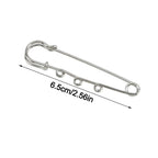 Silver Safety Brooch Pins DIY Charm Connectors Scarf Buckle Brooch Pin Richie's 6.5CM-With 3Rings