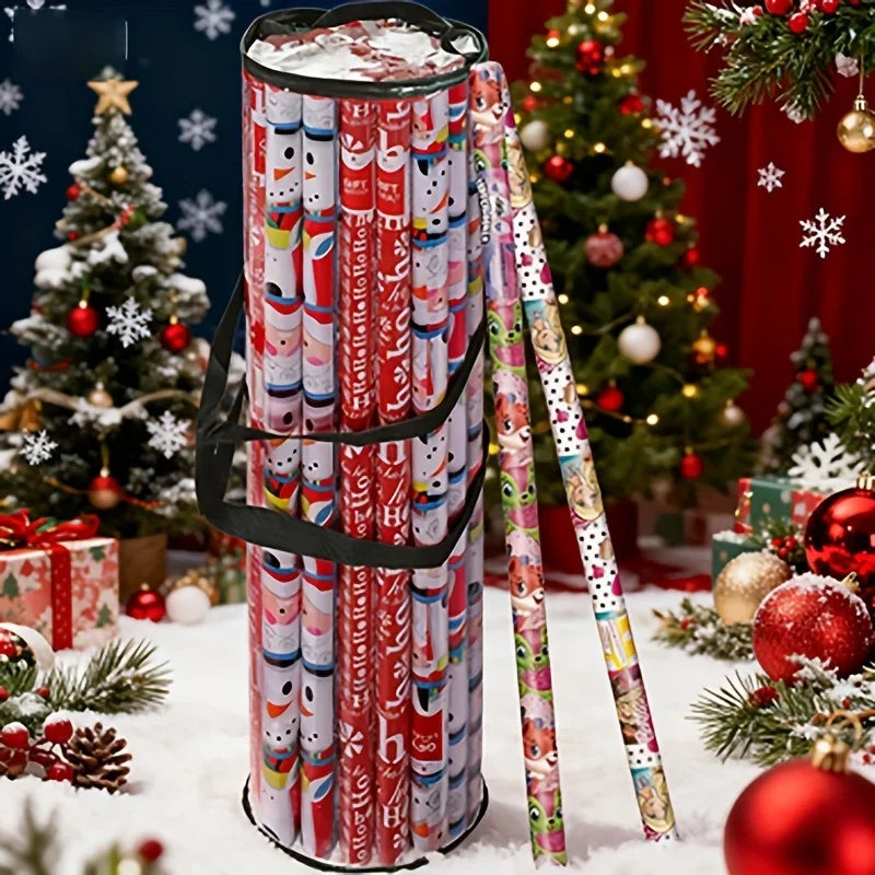 Wrapping Paper Storage Box with Handle | Portable Roll Holder Gift Wrap Organizer Richie's