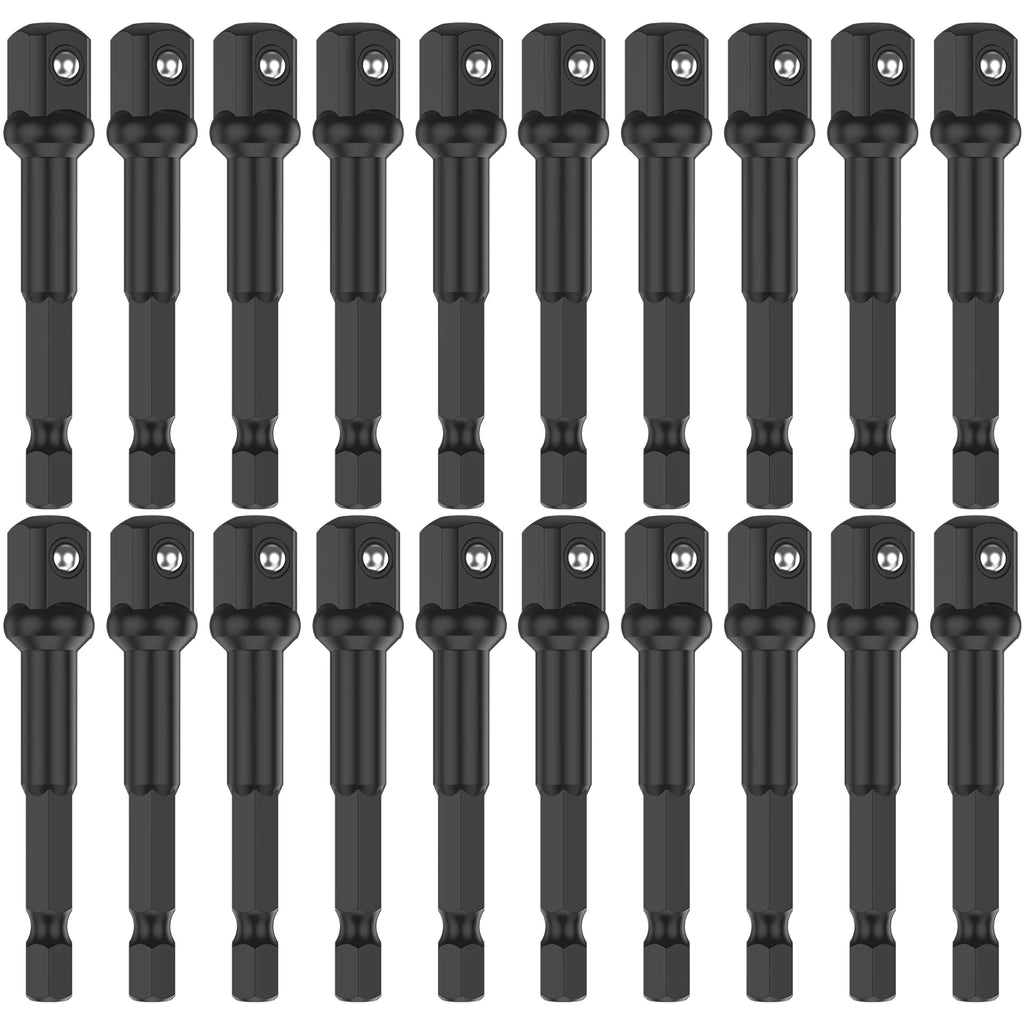 Impact Adapter 1/2" Hex to Square Socket Bit Driver Set 10/20Pcs Socket Bit Adapter Richie's B 20PCS 65mm
